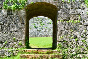 The entrance of Zakimi castle in Okinawa.