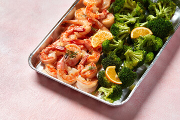stir-fried mixed vegetable with shrimps - healthy food style