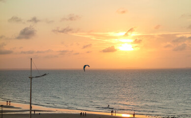 coast city of Sao Luis, Maranhao, Brazil. wonderful sunset with colors