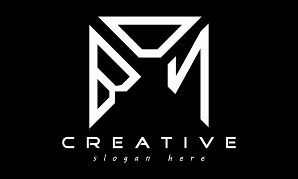 BDN geometric rectangle triangle polygon letters logo design vector, business logo, icon shape logo, stylish logo template