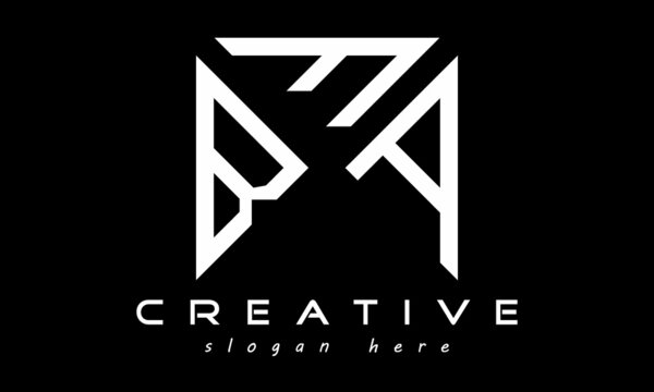 BFA geometric rectangle triangle polygon letters logo design vector, business logo, icon shape logo, stylish logo template