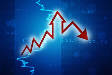 3d rendering business graph and documents. Stock market chart. Business graph background, Financial Background
