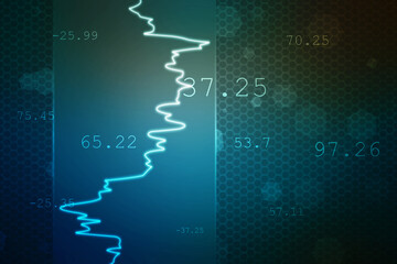 Business Growth graph on technology background, Futuristic raise arrow chart digital transformation abstract technology background. Big data and business growth currency stock and investment economy