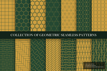 Collection of seamless ornamental vector patterns. Geometric oriental design - endless backgrounds. Color elegant prints. You can find repeatable design in swatches panel