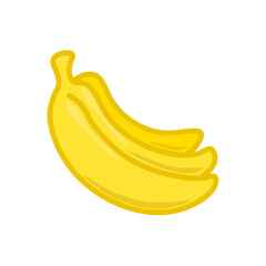 Fresh banana flat icon. Pictogram for web. Line stroke. Isolated on white background. Vector eps10