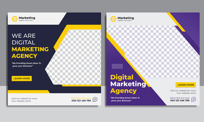 Corporate Digital marketing Agency social media post design vector Premium