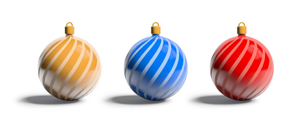 Christmas balls isolated on white background