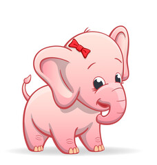 cute baby infant pink elephant character