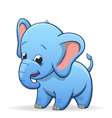 cute infant baby blue elephant character