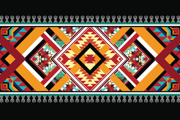 Geometric ethnic oriental ikat pattern traditional Design for background,fabric,wrapping,clothing,wallpaper,Batik,carpet,embroidery style.