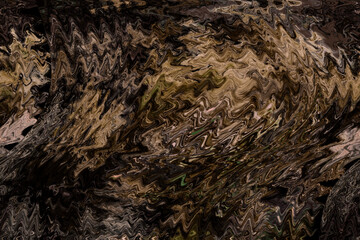 Brown blurry wavy abstract texture. Graphic camo pattern with natural colors