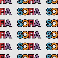 Modern and simple seamless pattern of sofia city bulgaria for souvenir and traveler