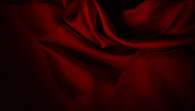 abstract background red crumpled or wavy folds of fabric texture, pattern elegant wallpaper design. Drake tone background concept.