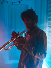 Young trumpet player