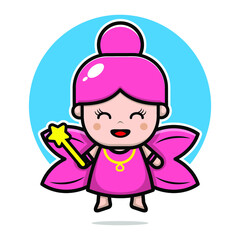 Cute fairy character design cartoon illustration
