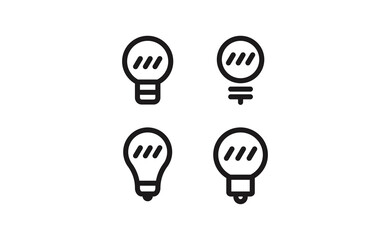 Idea symbol. Electric lamp vector icons. Light bulbs.