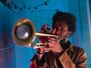 Young trumpet player