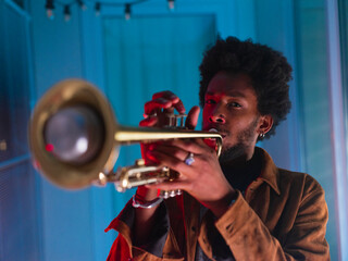 Young trumpet player