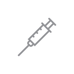 Syringe linear icon. Vaccine symbol.