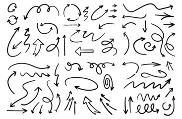 Arrow doodle set. Hand drawn set of arrows.