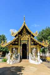 Sanctuary of Inthakhin Sadue Muang Temple in city center of Chiang Mai, Thailand.
