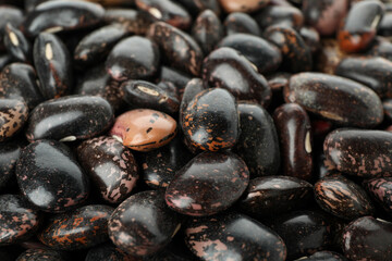 Black beans, all over background, close up