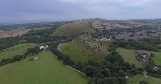 Corfe Castle Ruins in England, UK