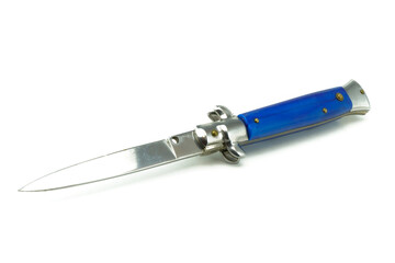 Switchblade with a blue handle