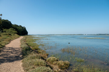 deserted footpath by the sea in West Sussex