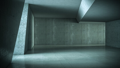 abstract concrete interior.