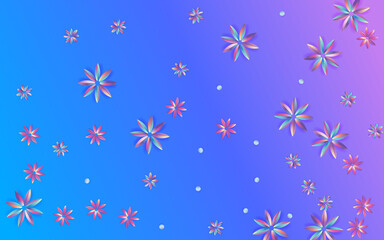 Color Petal Summer Blue Background. Gradient