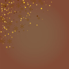 Shiny Snowstorm Vector Brown Background. Golden