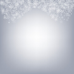Silver Snowfall Vector Gray Background. Holiday