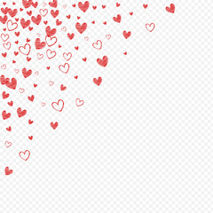 Red Hearts Vector Transparent Backgound.