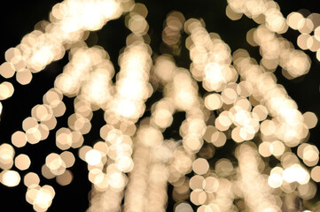 Defocused tungsten light at night