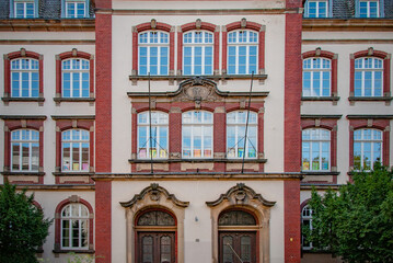 AACHEN, GERMANY. OCTOBER 04, 2020. Beautiful facade of unknown building.