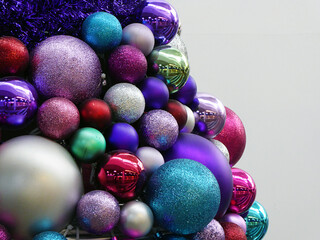 Colourful Xmas decoration baubles
