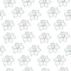 Hand drawn seamless pattern with  daffodil. Vector background for textile and wrapping paper.