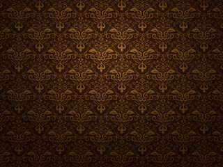 音楽記号をモチーフにしたダマスク柄の背景