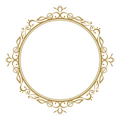 音楽記号をモチーフにしたエレガントなフレーム_丸