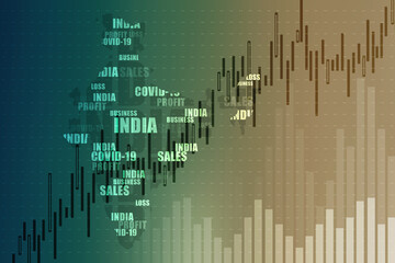 2d rendering Stock market online business concept. business Graph 
