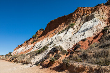 Algarve, Portugal - August, 2019: Falesia beach
