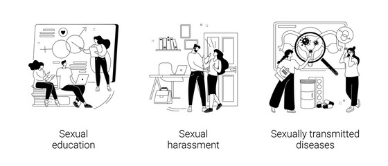Sexual behavior abstract concept vector illustrations.