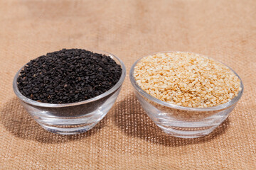 White sesame and black sesame seed - Sesamum indicum