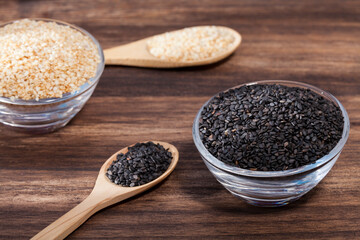 White sesame and black sesame seed - Sesamum indicum