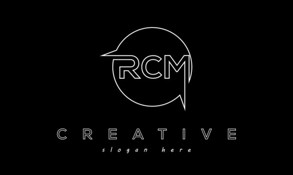 RCM Letters Icon Logo Design with Circle Border