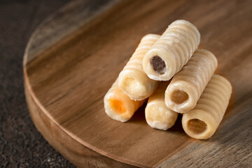 Los huesos de santo or The bones of saint are  Spanish marzipan pastry for All Saints Day.Differetn taste