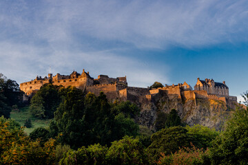 Fototapeta na wymiar Edinburgh Castle Royal Mile Scotland in the morning light.