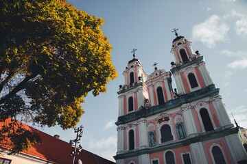 Street Views of Vilnius, Lithuania in Fall