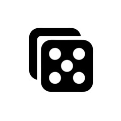 Black and white dice vector logo illustration
